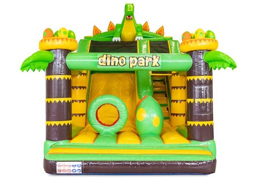 Nadmuchiwany zamek z przeszkodami i zjeżdżalnią w stylu Dino Park