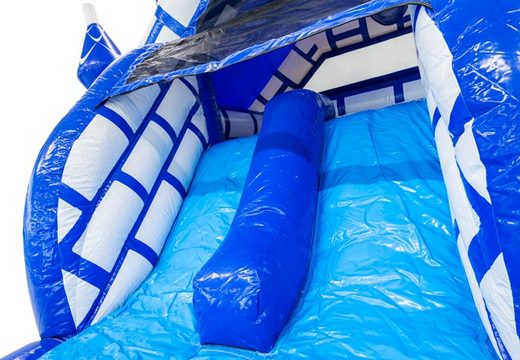 Kup niebieską i białą zjeżdżalnię z zamku nadmuchiwane Slide Combo Dubbelslide w JB